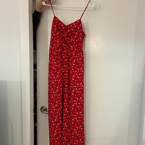 Pants - Madewell Floral Red Jumpsuit